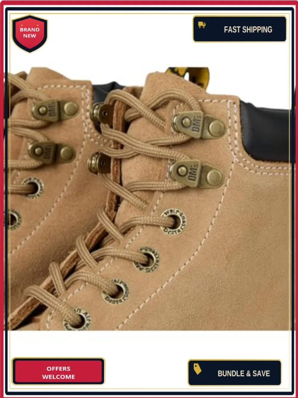 Dr. Martens Unisex 939 Suede Ankle Boots Lace-Up Padded Collar